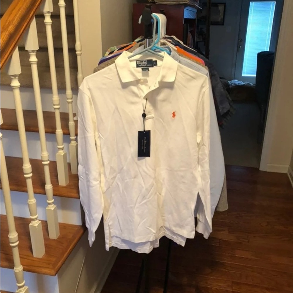 Polo Ralph Lauren L/S Polo In White Size S NWT